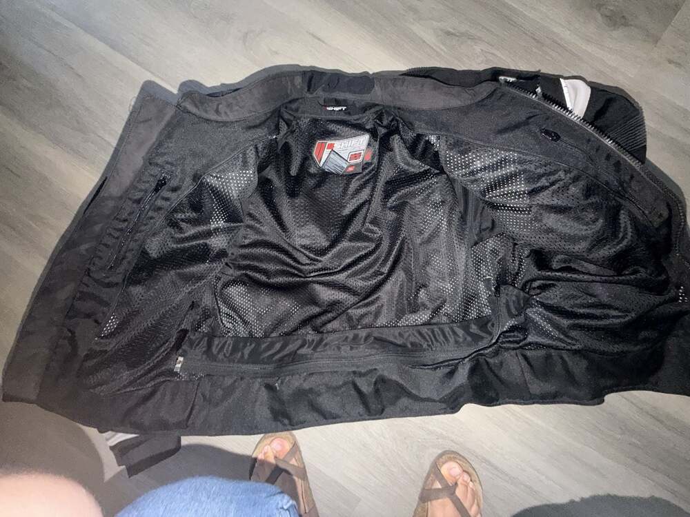 Shift Racing Motorcycle Riding Jacket Black and White Mesh Performance Gear - Picture 5 of 6